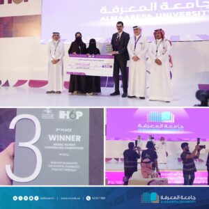 @AlMaarefa: With student and institutional participation from more than 21 local and Arab universities, two students from the Faculty of Pharmacy at #, Knowledge_University, Shatha A.